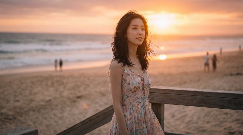 国产主播旅行视频：海边日落浪漫旅拍