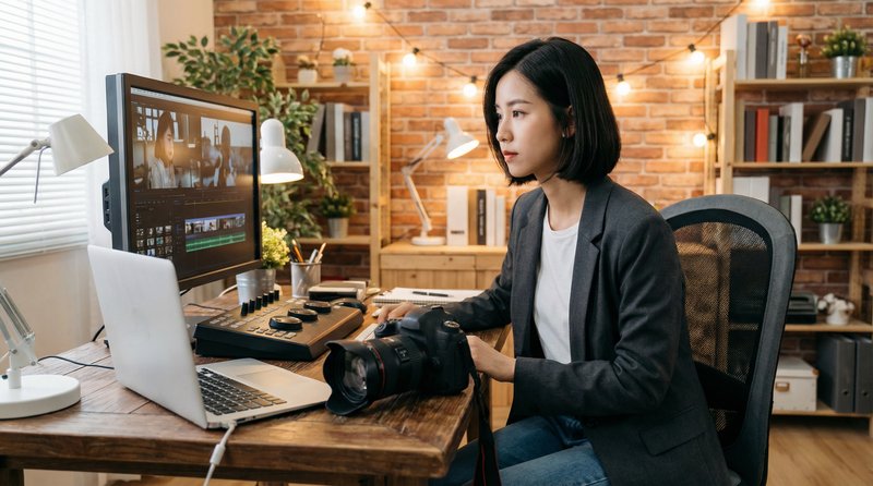 国产主播幕后视频：视频剪辑工作室日常